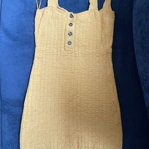 Free People Beach Yellow Button-Front Dress